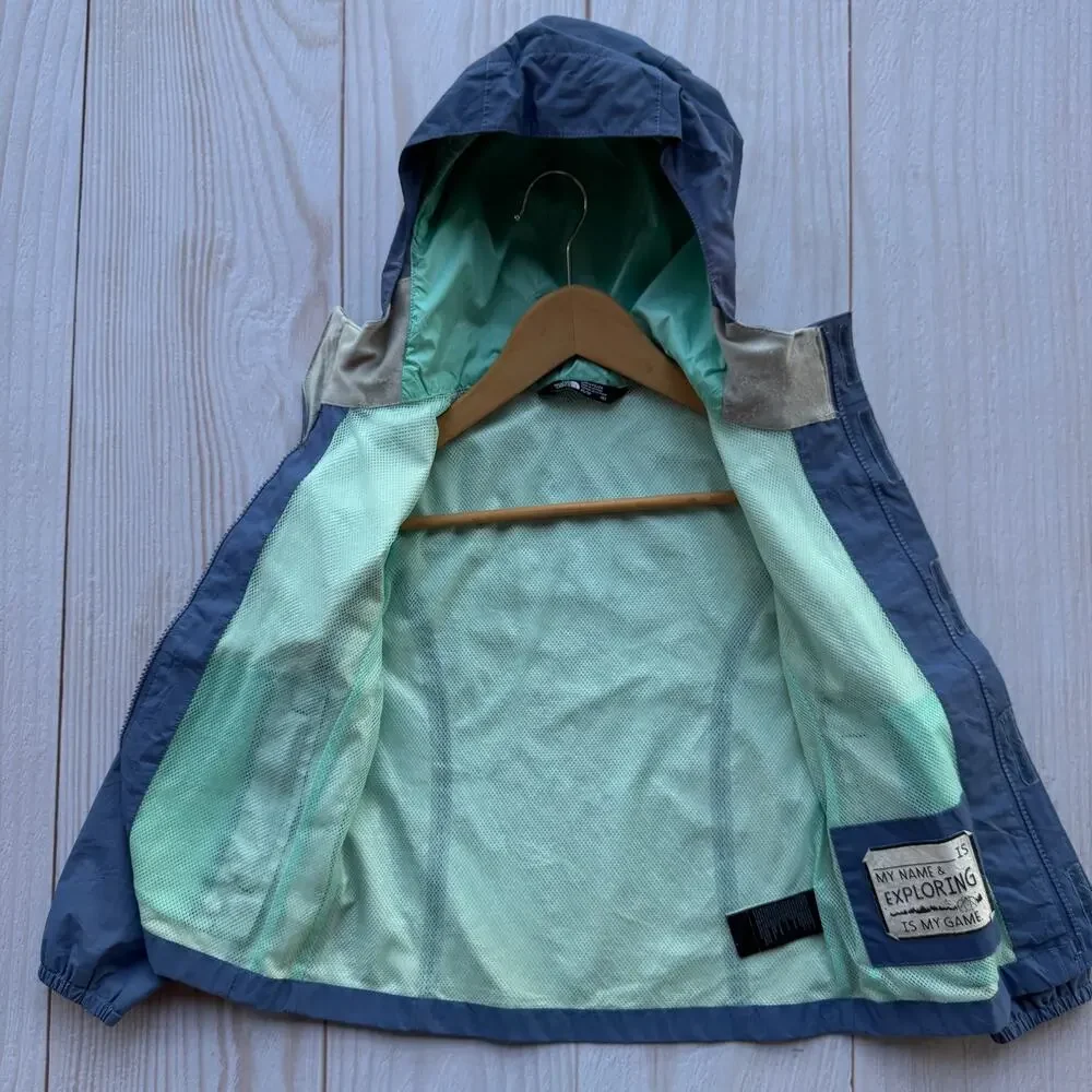 The North Face Dryvent Kids XS (6) Waterproof Hooded Rain Coat Jacket Blue